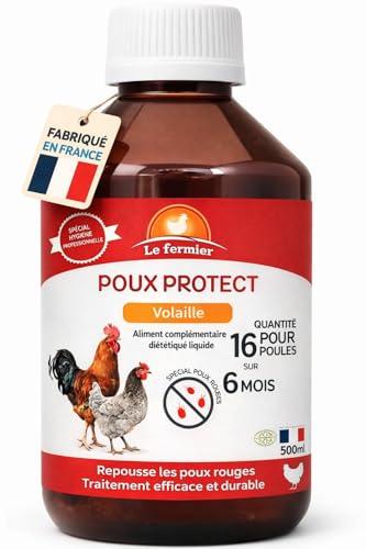 LE FERMIER Pidocchi Protect 500 ML – Anti Pidocchi Rossi Galline Naturale – Integratore Liquido Pollame – Allontana Parassiti Interni – Senza Pericoli Uova & Consumo – Galline, Anatre, Oche