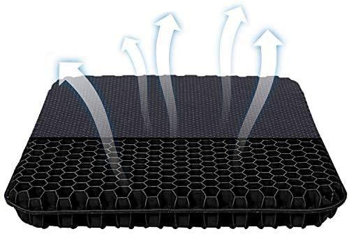 Cuscino Gel Per Sedia,Cuscino antidecubito-Cuscino gel Elastico per Il Sostegno del Sedile,Fresco e Traspirante, Cuscino per Sedia Ufficio per Ridurre la Pressione Su Fianchi (nero, 43*38*4)