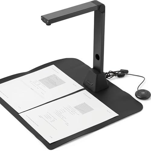 Gtremulent Scanner Documenti A3 22MP: OCR 130 Lingue Fotocamera Documenti USB 4 LED Scanner Libro Ufficio Scuola Archivio Smart Working