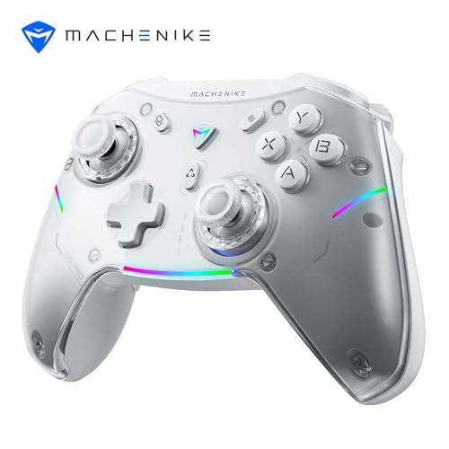 Machenike G5PRO Wireless Controller RGB, Joystick PC Gaming Hall Effect, Joystick Trigger, Tasti meccanici, Compatibile con PC/NS/TV/smartphone, TURBO, 5 Livelli di vibrazione, Bianco