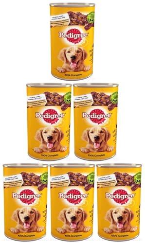 Pedigree Cibo umido per adulti per cani con pollo e carota in gelatina 6 x 1200 g (6 dosi)