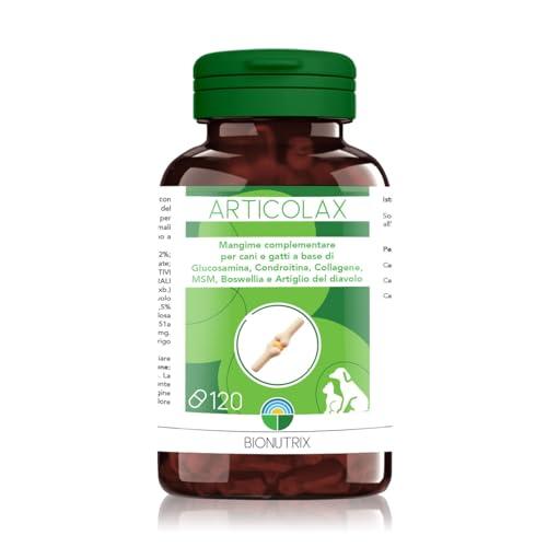 ARTICOLAX | Integratore Articolazioni Cane e Gatto | 120 CPR Appetibili | Alto Dosaggio | Antinfiammatorio | Glucosamina, Condroitina, Collagene, MSM, Boswellia e Artiglio del Diavolo | BioNutrix ®