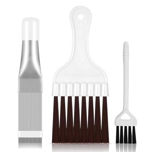 Spazzola per Pulizia del Condizionatore,3 Pezzi Kit Pulizia Asciugatrice, Pennello per Asciugatrice, Spazzolino per Condensatore Asciugatrice, Pettine per Radiatore, Per Condizionamento/Frigoriferi