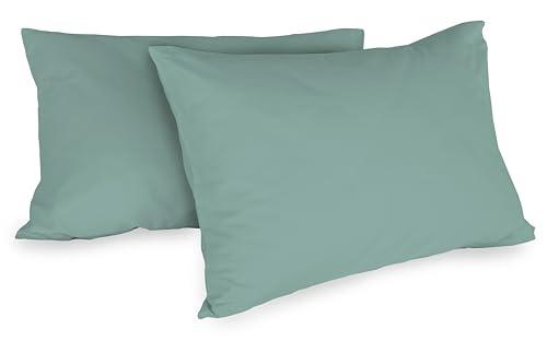Zer0bed, Coppia Di Federe In Cotone 52x80 CM, Cloud, Set Di 2, Tinta Unita, 100% Cotone, Cuscino Letto, Chiusura A Busta