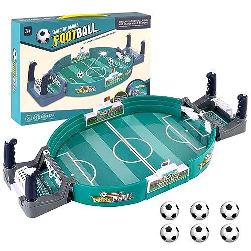 Ruikdly Calcio Balilla da Tavolo Mini Biliardino con 6 Palline - Giocattolo da Tavolo per Bambini e Adulti - Ideale per Feste di Famiglia