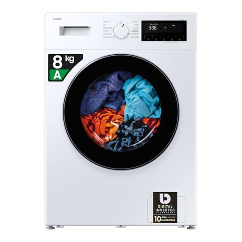 Samsung Lavatrice Front Slim WW80FG3M05AW/ET, 8 Kg, Display LED, Vapore Igienizzante, Carica Frontale, Corpo: Bianco, Oblò e Display: Nero, 59,5l x 85h x 48p cm