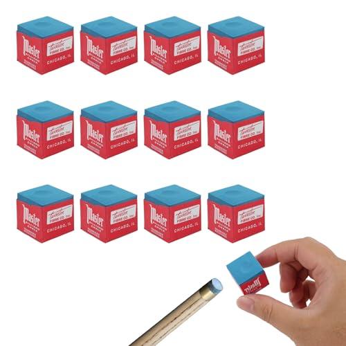 Riybyds 12 Pezzi Gessetti da Biliardo Professionali, Gesso Biliardo Scatola, Gessetti per Stecca da Biliardo di Alta qualità, per Stecche da Biliardo, Migliora Precisione e Durata (12 Pezzi)