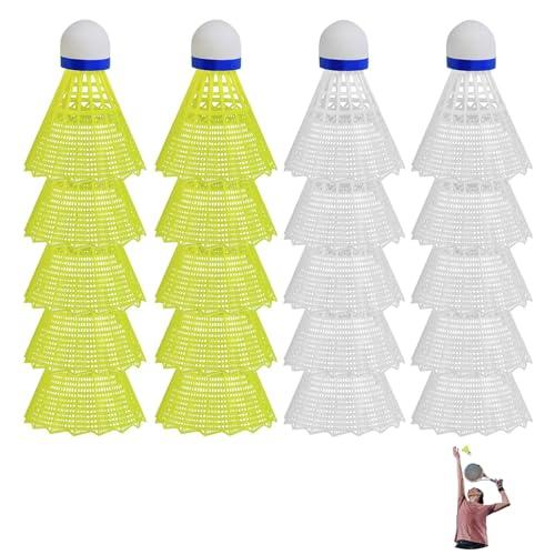 DALAETUS 24 Pezzi Volani da Badminton Set, Resistenti Palline da Badminton in Nylon, Stabilità e Durata Volano per Giocare a Badminton, Esterno e Interno, Durante Il Tempo Libero (Gialli e Bianchi)