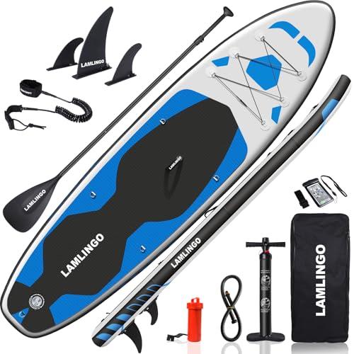 Rolimate Tavola da SUP 320×82×16cm SUP Gonfiabile, capacità di Carico di 200kg, Stand Up Paddle Board, ISUP Tavola da Surf con Pompa ad Aria, Pagaia Regolabile, Linea Sicurezza (Blu cielo, 320 cm)