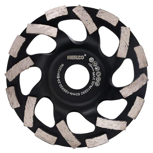 HERZO Mola a tazza diamantata 125 mm x 22,2 mm per Calcestruzzo, Pietra, Muratura, Mattoni