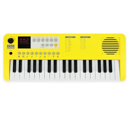 Axus 37 Mini Tastiera Portatile In Giallo Sole - Divertente Pianoforte Elettrico Per Principianti, Usb-C O Alimentazione A Batteria