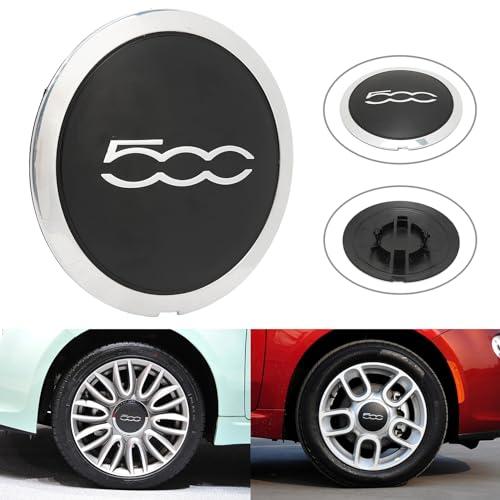 per 500 Copri Ruota Hup Trim, Accessori Di Aggiornamento per Il Lifting Del Copriruota Centrale Esterno Dell auto 68078419ac Sostituzione per 500 (1 PCS Fiat 500 Bordo bianco Testo bianco)