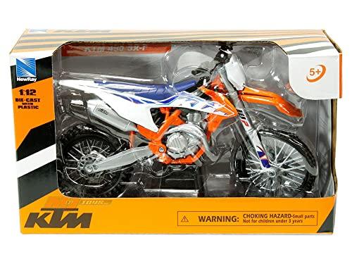 450 SX-F Dirt Bike Moto Arancione e Bianco 1:12 Diecast Modello Moto by New Ray 58343
