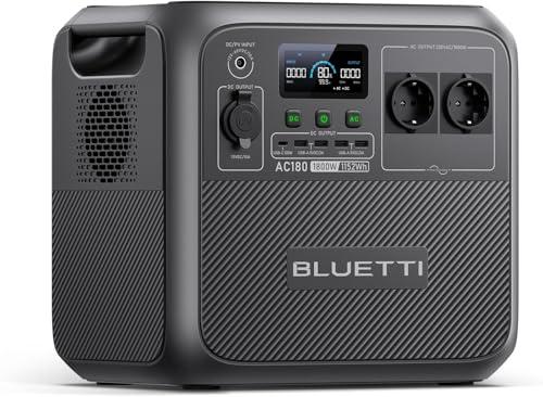BLUETTI Centrale Elettrica Portatile AC180, 1152Wh LiFePO4 Generatore Solare 2 1800W (2700W Picco) AC Uscite, 0-80% in 45 Min, Emergenza Elettricità per Campeggio, Fuori Rete, Interruzioni Corrente