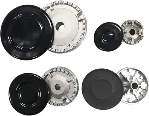 Kit Bruciatori + Coprispartifiamma per Piano Cottura – Set 4 Piattelli + 4 Bruciatori Compatibili Con Ariston, Indesit, Samet, Sabat e Nardi