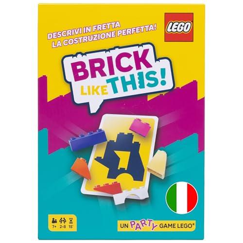 Asmodee Brick Like This! Il Gioco di Società ufficiale LEGO - Gioco di Costruzione veloce e divertente per tutta la famiglia: Bambini e Adulti. 15 min, 2-8 giocatori, da 7+ Anni, Versione Italiana