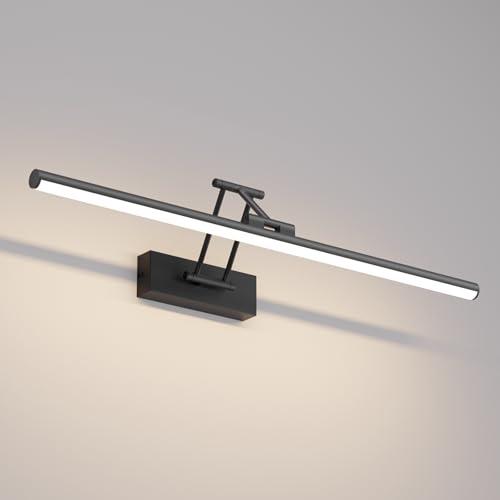 Klighten Led Lampada Da Specchio Bagno 60cm,Lampada Da Parete Rotante Ip44,20W 1500 LM Luce Specchio Bagno Led,Applique Moderno In Alluminio,Bianco naturale 4000K,Nero