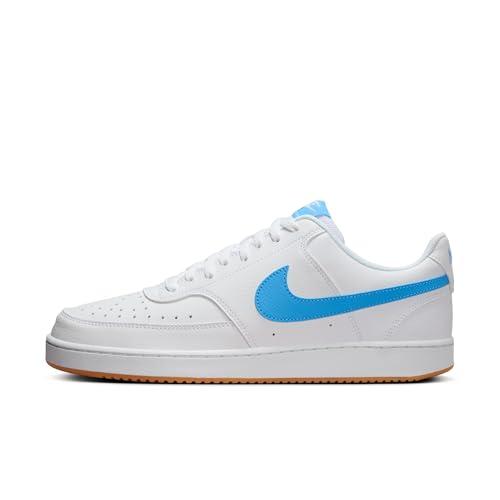 Nike Court Vision Lo, Sportswear Uomo, White/University Blue-Gum Yellow, 44 EU
