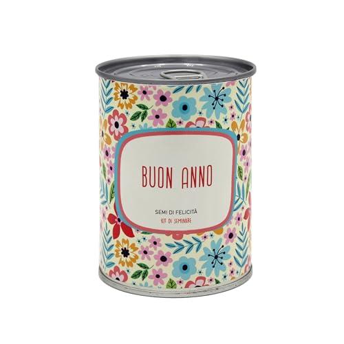 Kit di Coltivazione di Fiori da Regalare con Messaggio - Regalo di Natale per Donna e Uomo Regalo Originale Amici Famiglia Feste - Facilissimo da Usare - 100% Realizzato in Europa (Buon anno)