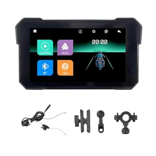 Ohulelks Schermo di Navigazione GPS Portatile per Moto da 5 Pollici, Wireless, Carplay, Android Auto, IP68, Display Impermeabile, Bluetooth