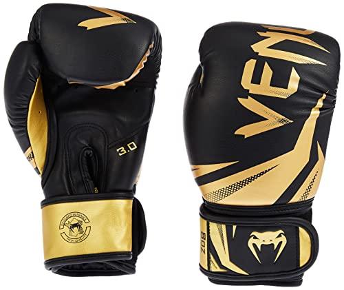 Venum Challenger 3.0, Guantoni da Boxe Unisex – Adulto, Black/Gold, 12 Oz