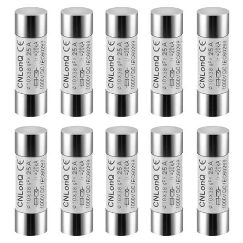 DEWIN Fusibile tipo gPV DC1000V 25A, 10x38mm, 1000V, 10pcs, IEC60269, CE, rame ceramico