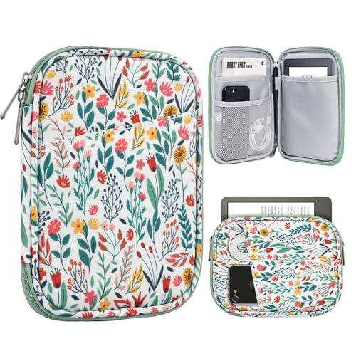 TiMOVO 6-7 Pollici Custodia per Tablet per Nuovo Kindle Paperwhite/Colorsoft Signature Edition, Custodia Protettiva con Tasca per Kindle E-Reader/Oasis, Fiori