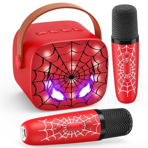 Braxel Regalo Bambino 3-12 Anni Maschio, Karaoke per Bambini con 2 Microfono Wireless Karaoke Spider Giocattolo Bambino Microfono Bluetooth Regalo Natale Bambini Canta Tu Giochi Bambini 3-12 Anni