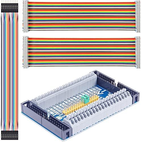 Youmile Modulo scheda di espansione Cascade 40 pin + 40 pin femmina - Cavo a nastro arcobaleno femmina con cavo DuPont per Raspberry Pi 4/3/2/1