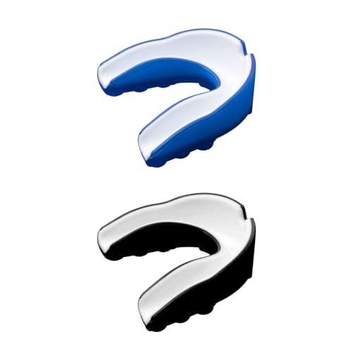 RTRTGS 2 Pezzi Paradenti per Adulti, Paradenti Sportivo Adulti e Bambini, Paradenti Kick Boxing, Paradenti Professionale Slim per Rugby, Boxe, Arti Marziali, Hockey, Arti Marziali Miste, Taekwondo