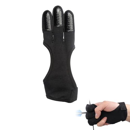 Tokaneit Guanti Protettivi Traspiranti a Tre Dita per Tiro con L'arco,Protezione per la Mano Dell'arco Composto,Attrezzatura per Tiro con L'arco,Guanti di Protezione per Archi Ricurvi