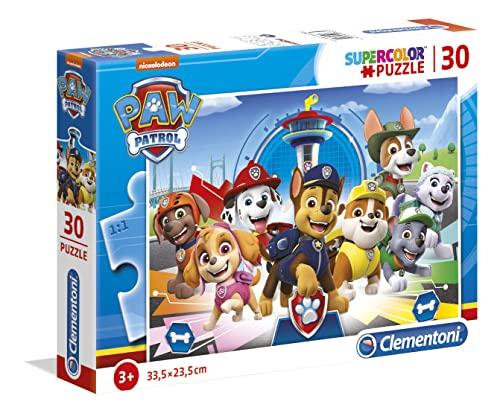 Clementoni - Puzzle Supercolor Paw Patrol 30 Pezzi, per Bambini 3+ Anni, Illustrazione del Cartone Animato, Idea Regalo, Made in Italy, 33,5x23,5 cm, 20263