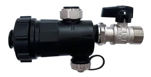 WK - Filtro Defangatore Magnetico per Caldaia con Valvola di Chiusura in Ottone 3/4 pollici, Utile per Filtrazione Acqua, Protegge l'Impianto Termico dalle Impurità