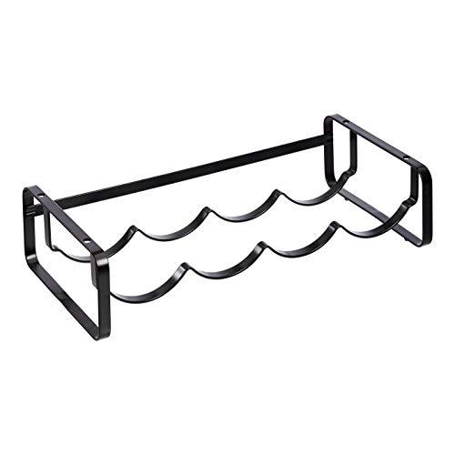 Amazon Basics Portabottiglie impilabile da tavolo, 1 unità, Large, Nero