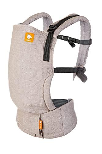 Tula Linen Free-to-Grow marsupio neonati e bambini ergonomico di lino, regolabile dalla nascita, marsupio porta bebe, due posizioni, schiena, per 3,2-20,4 kg (Sand)