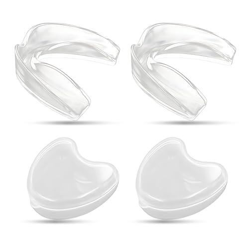 2 Pezzi Paradenti Per Adulti, Paradenti Sportivo Adulti e Bambini Contatto Completo per Tutti Gli Sport, tra Cui Rugby, MMA, Hockey, Judo Arti Marziali e Boxe (Trasparente)