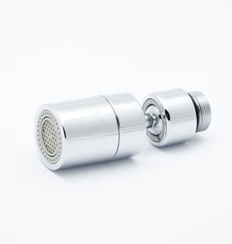 Aeratore in metallo compatibile con rubinetti IKEA M18.5. 2 modalità/getti. Girevole a 360 gradi e inclinazione a 80°. Filtro integrato. BLUMKRAFT