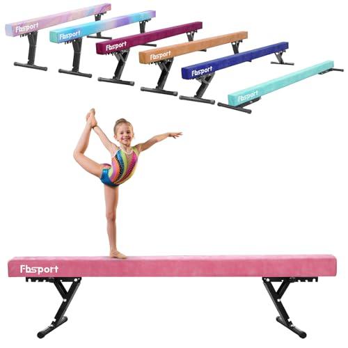 FBSPORT Trave Ginnastica Artistica per casa Regolabile 244CM,5 Altezza regolabiletrave Trave Alta Ginnastica Artistica Fascia da Pavimento Altamente Stabile per Bambini