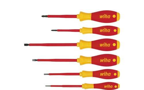 Wiha Juego de destornilladores SoftFinish® electric ranurados, Phillips, de 6 unid (00833)