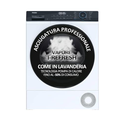 Haier I-Pro Serie 3, HD90-A2939E-IT, Asciugatrice, 9 KG, Classe A ++, 65 dB, Vapore, Connessa, 15 programmi, Bianco, AxLxP 84,5x59,5x66,5 cm