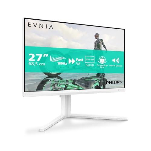 PHILIPS Evnia 27M2N3201A - Monitor da gioco Full HD da 27 pollici, 180 Hz, 0,5 ms, FreeSync Prem., G-Sync Comp., HDR10 (1920x1080, 2x HDMI, DisplayPort) bianco