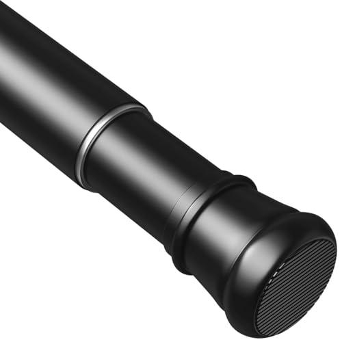 Asta di tensione per tende senza trapano, asta estensibile per tende per finestre, doccia, (Nero, 73-140 cm, 1 pezzo)