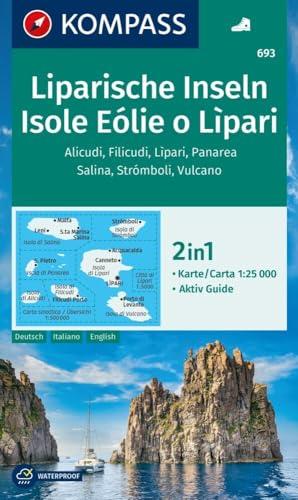 Carta escursionistica Kom 693. Isole Eólie o Lìpari, Alicudi, Filicudi, Lìpari, Panarea, Salina, Strómboli, Vulcano
