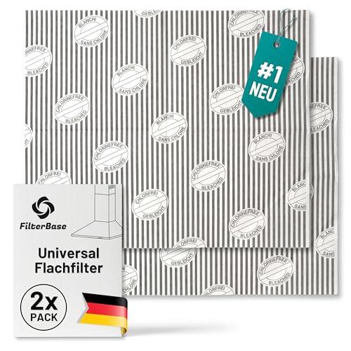 FilterBase® Filtro universale per cappa aspirante | Confezione da 2 | Indicatore di saturazione del filtro grasso, filtro piatto per cappa aspirante | Tappetino filtrante tagliabile 57x47 cm