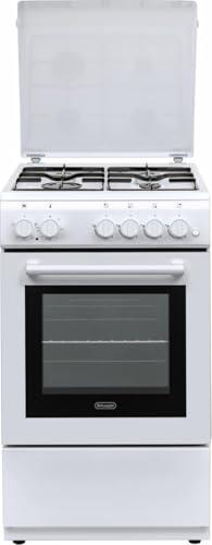 DL554EW - Cucina a gas con forno elettrico, 4 fuochi, 50x50 cm, Bianco, Classe energetica A