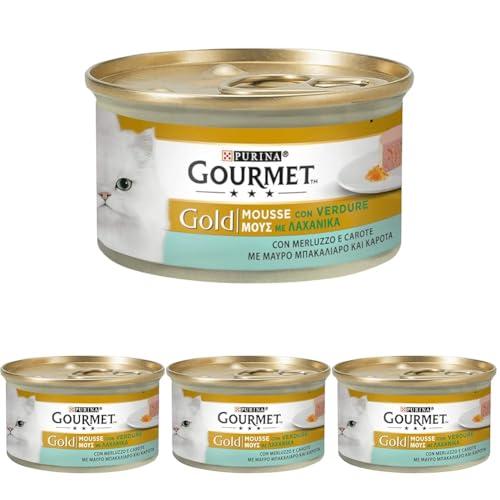 Gourmet Gold Mousse Merluzzo/Carote Gr. 85 (Confezione da 4)