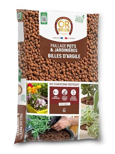 Or Brun Sfere di Argilla – 6L – Promuove Il drenaggio e l'umidità, Utilizzabile in Agricoltura Biologica OBRPARG6U
