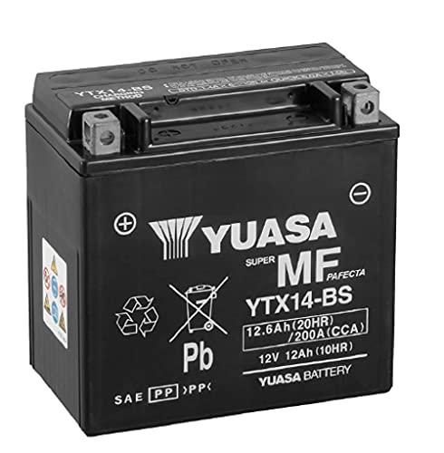 Yuasa YTX14-BS - Batteria da moto senza manutenzione, 12 V, 12 Ah - Dimensioni: 150 x 87 x 147 mm, compatibile con Harley Davidson V-ROD 1131 2002/2006