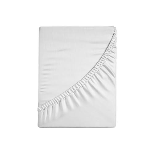 Zer0bed, Lenzuolo Sotto con Angoli Piazza e Mezza Tinta Unita 100% Cotone ANGOLO MAXI 30CM, 1 Piazza e Mezza, Bianco, 130x200