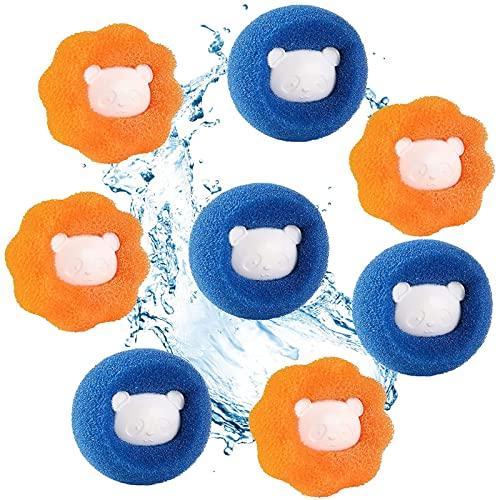 Acchiappa Cattura Capelli Lavatrice, Sfere per Bucato, 8 PCS Riutilizzabile Palline per Magia Lavatrice,Floating Pet Fur Catcher,Sfere per Bucato Pulizia di peli di Animali Vestiti Biancheria da Letto